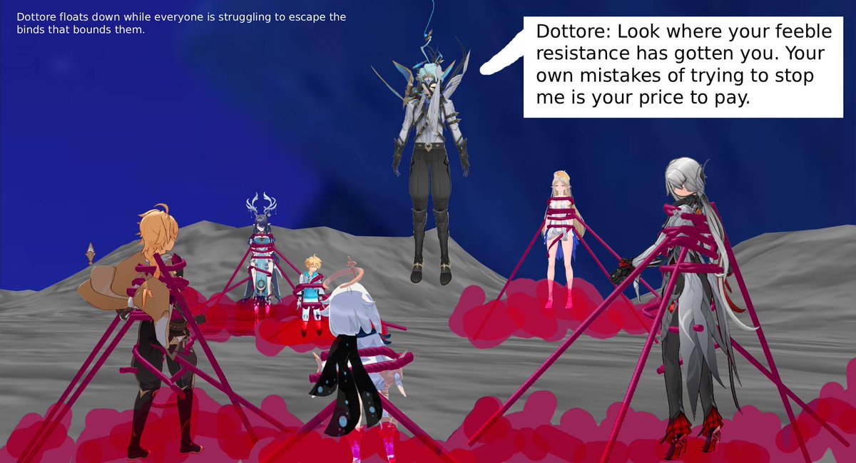 JadenNg24603067's tweet image. Archon Quest 6.2 Dottore Fight Part 1

#aeuma #lauma #aether #columbina #dottore