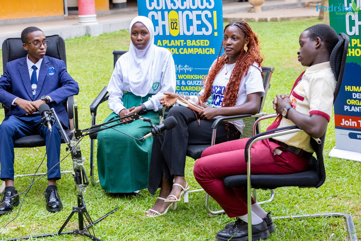 CChoicesUG's tweet photo. in our conscious choices competition we had a podcast where we discussed on many issues and one of them was how to influence a plant based meal menu into schools #consciouschoices2025 #debate #podcast #plantbasedmealtalks https://t.co/WGOQWFkRSt