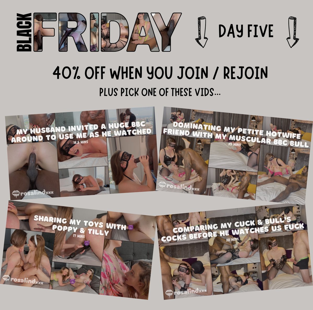 For 24hrs only.... 40% off my VIP OF plus, pick any of these 4 videos FOR FREE!

Link in bio xx

Vids feature @tonyropeBBC @LoganScottUK @PetiteSophxx @PoppyEvans @sweethearttills &amp; @mr_black_xxx https://t.co/xN2v35jru3