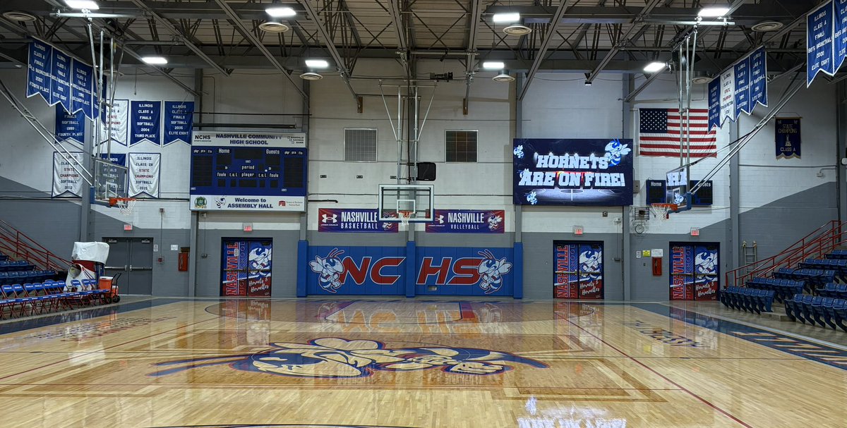 NCHS99Athletics's tweet photo. Big thanks to the Sports Boosters for purchasing the new video board for the Assembly Hall!!!  It looks great!!! https://t.co/hEZSBM4djM