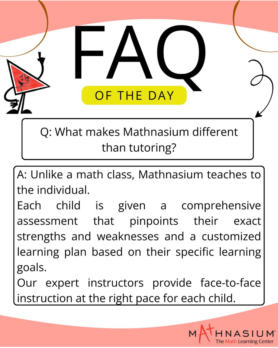 stengel_ann's tweet image. What makes Mathnasium different than tutoring? #Mathnasium #MathIsFun #Education