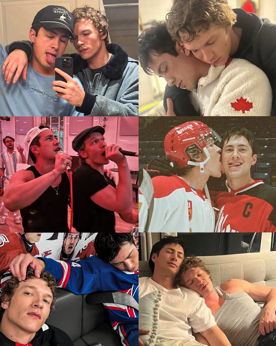 MENin4K's tweet image. Connor Storrie and Hudson Williams behind the scenes of &apos;Heated Rivalry&apos;