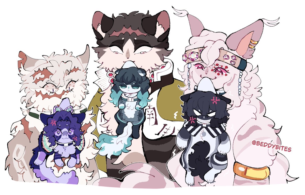 beddybites's tweet image. tall trio &amp;amp; tiny trio 🐱🐈