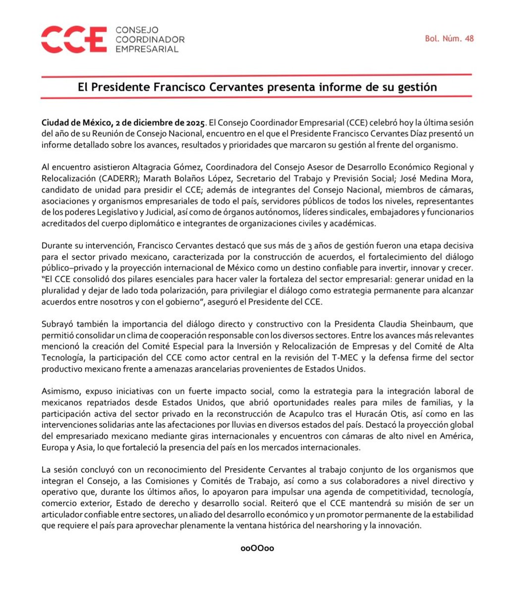 Consejo Coordinador Empresarial CCE tweet media