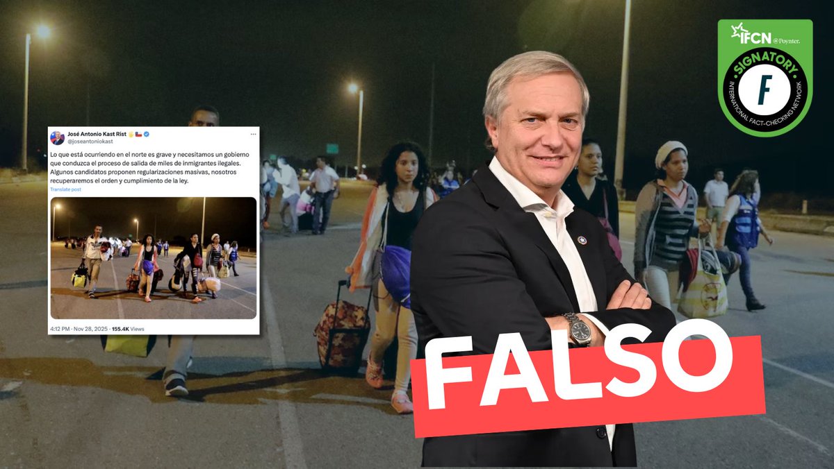 🔎 #FactChecking | José Antonio Kast compartió una imagen que supuestamente correspondería a la situación que en este momento se vive en la frontera. Sin embargo, esto es ❌#Falso

No te quedes solo con esta bajada 👇
fastcheck.cl/2025/12/02/ima…