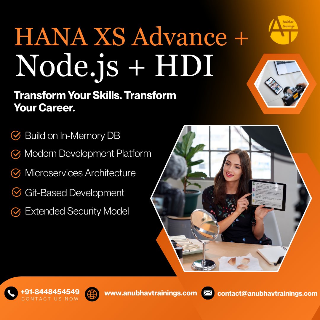 stephendazzy's tweet image. Unlock the future of SAP with SAP HANA XSA with  Anubhav Trainings.  Ready to elevate your SAP game? 🚀
#SAP #HANAXSA #CloudDevelopment #RealWorldSkills

👉 Register Now: anubhavtrainings.com
📩 contact@anubhavtrainings.com
| 📱 +91-8448454549