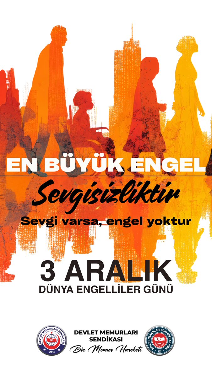 En büyük engel sevgisizliktir.

Sevgi varsa, engel yoktur.

#DevletMemurlarıKonfederasyonu

#DevletMemurlarıSendikası