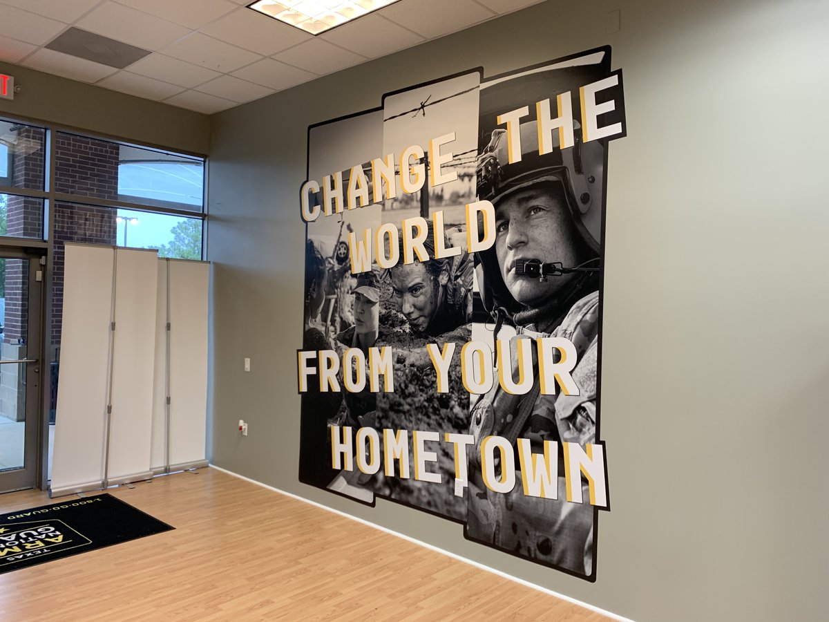 CorpInstall's tweet photo. Proud to support the Texas Army National Guard with this wall mural.

#wallmurals #murals #wallpaper #installation #signage #wallwrap #graphicinstallations #largeformatprinting #graphics #branding #graphicdesign #wedocoolstuff #awesome #CorporateInstallations https://t.co/sTIWetq6KL