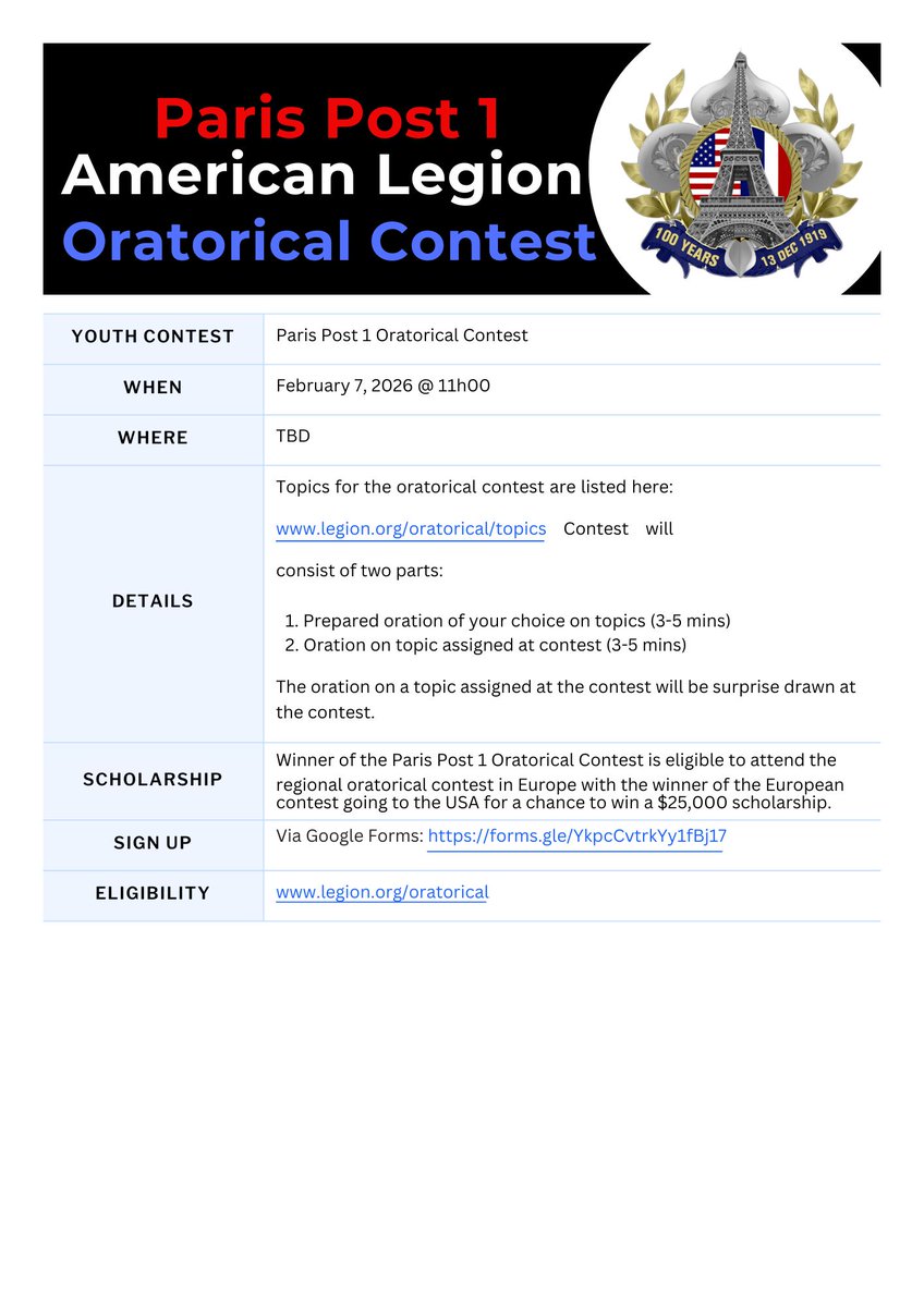 American Legion Paris Post 1 tweet media