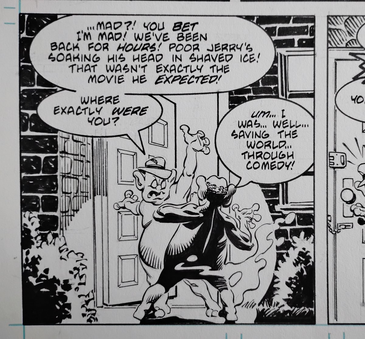 Random screwy panels I have drawn.
From the Trollords, script by Bill Loebs, lettering by Willie Schubert. FYI, there's a new Trollords book coming soon from creator Scott Beaderstadt. #randompanelsihavedrawn #screwytuesday #cartooning #brushinking #inking #comicbooks #trollords