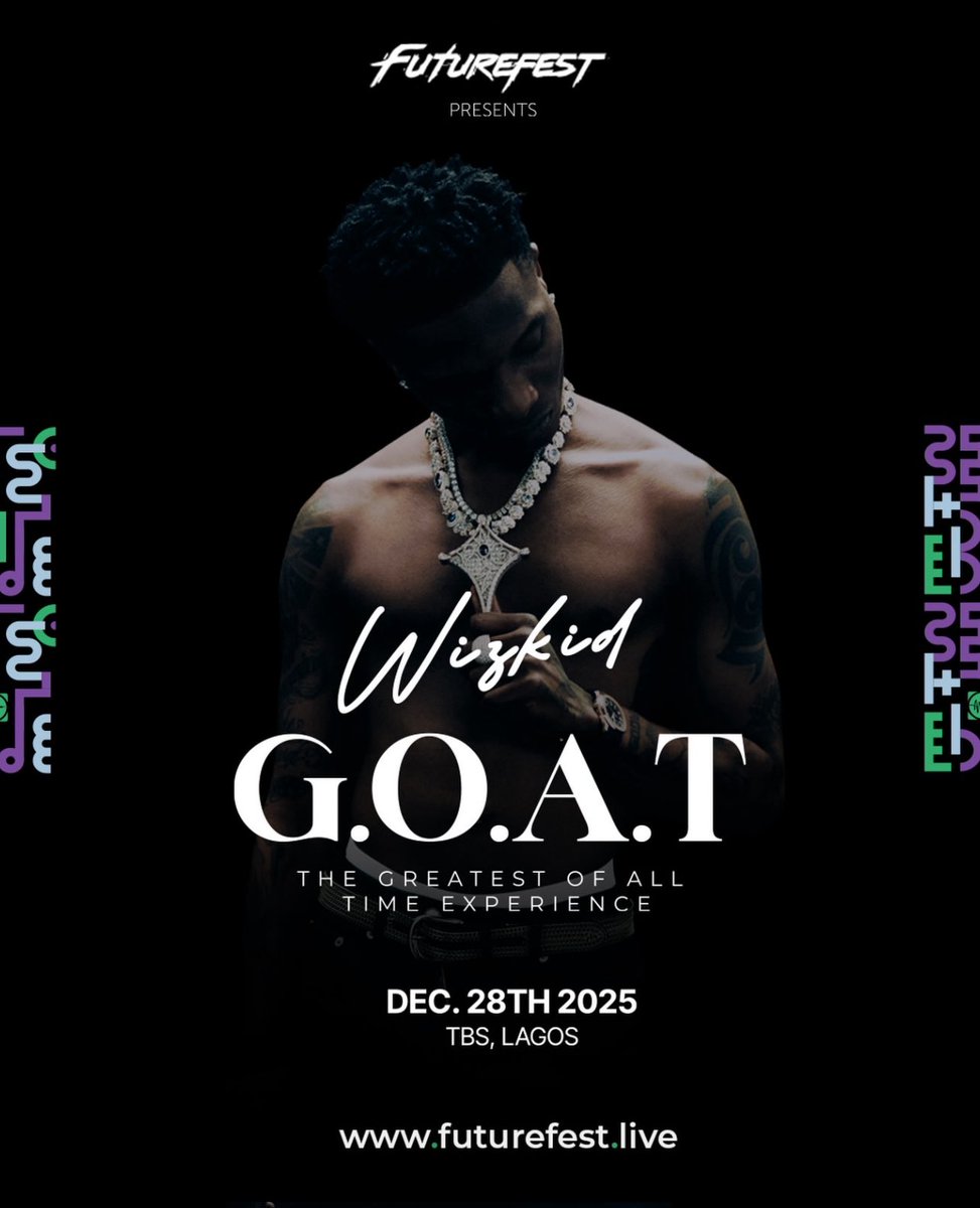 Wizkid live at TBS, Lagos! Dec 28th! 🇳🇬🦅

🎟️: futurefest.live