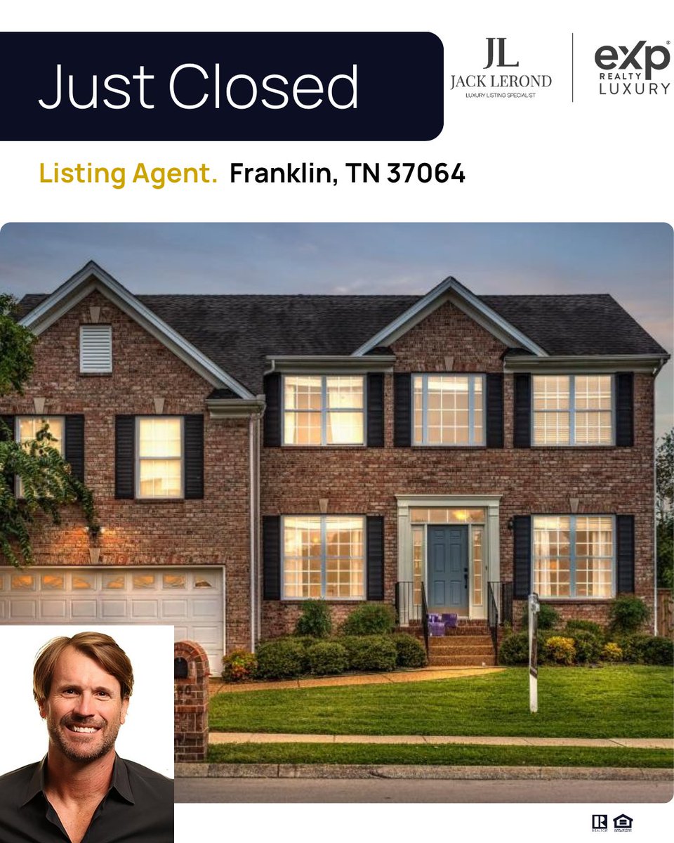 jacklerond's tweet image. Just CLOSED in Franklin, TN! 🎉🏡
Even in a slower market, this home stayed busy with showings — and ultimately SOLD — thanks to my luxury-level marketing + deep local expertise. ✨💼
Grateful for amazing client and a smooth finish! 🙌

#FranklinTN #JustClosed #ListingAgent