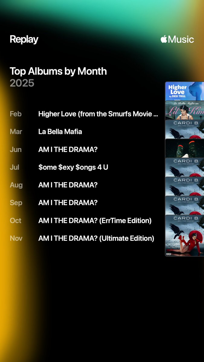 YuseefBardi's tweet image. #AppleMusicReplay #LilKim #Labellamafia #cardi #higherlove #amithedrama