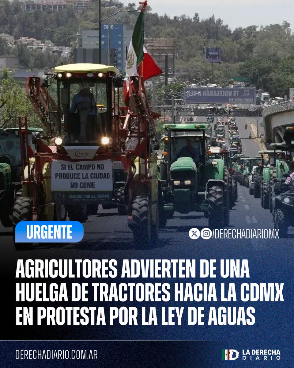 🚨🇲🇽 | #URGENTE Agricultores de Guanajuato advirtieron a la narcopresidente Sheinbaum de una huelga de tractores hacia la Ciudad de México en protesta por la Ley de Aguas argumentanto que "dejaría inservible su trabajo" si sigue adelante.