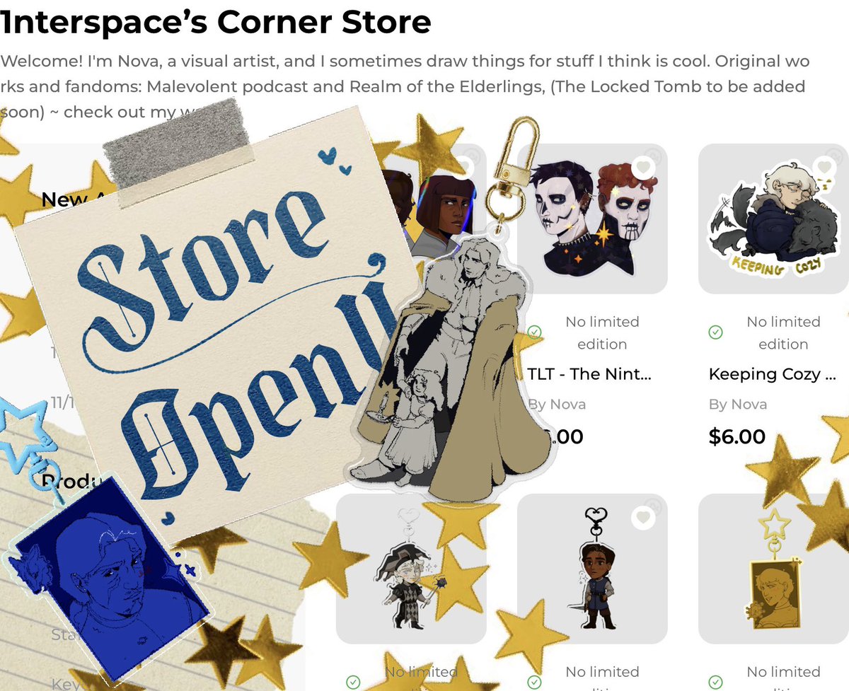 1nterspace's tweet image. One small role call for the opening of my store! #rote #thelockedtomb #malevolentpodcast fan’s are all welcome!

acggoods.com/store/1nterspa…

(If you want sneak peeks on upcoming merch, check out the link in my bio~)