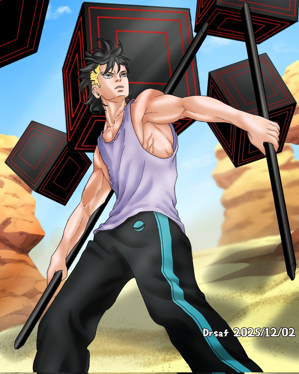 Drsaf20's tweet image. Kawaki Daihakuten / The Great Heaven Box ◼️🔥(I&apos;m not sure of the name) 

#kawaki #BorutoTwoBlueVortex #art #digitaldrawing