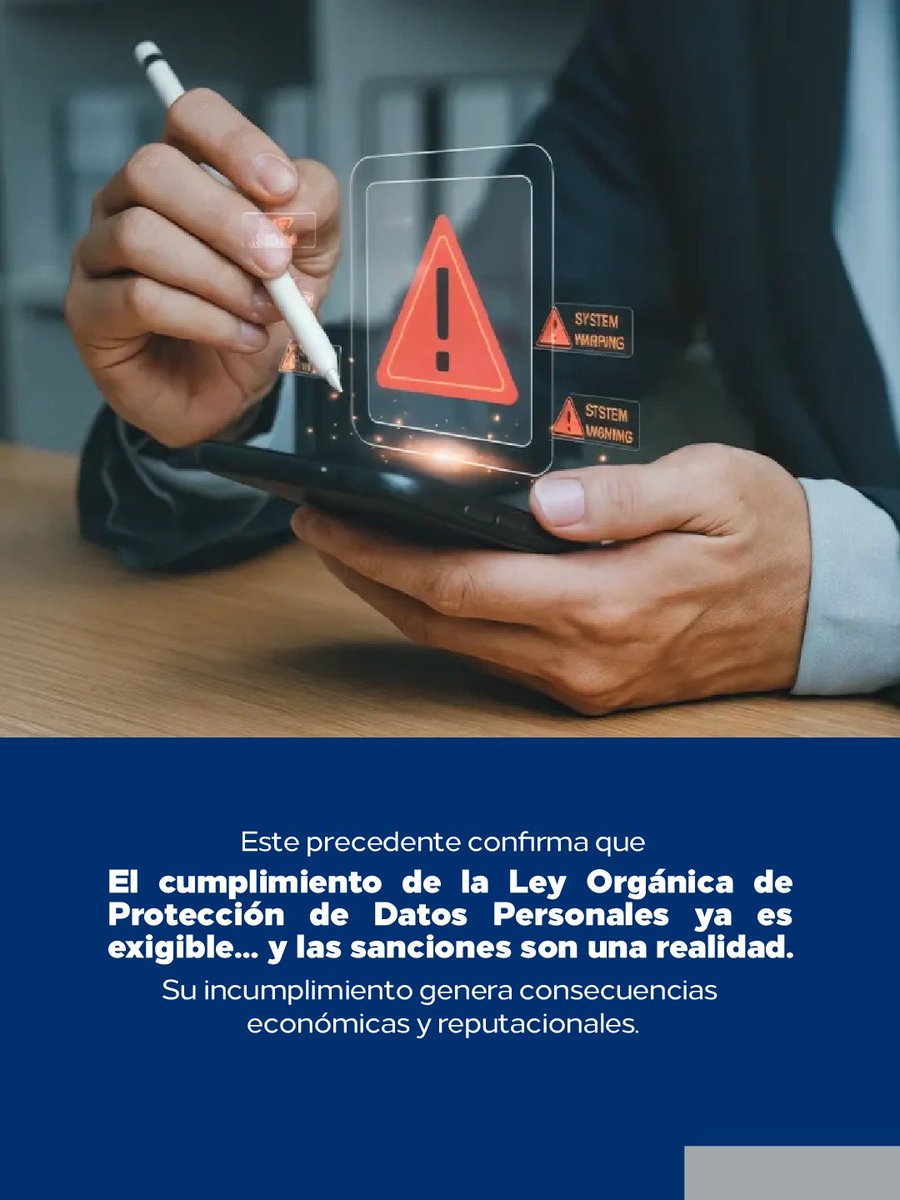 🚨 La SPDP impuso sanciones históricas a la Liga Profesional de Fútbol 🇪🇨 y a la Federación Ecuatoriana de Fútbol, un precedente que deja un mensaje claro: el cumplimiento de la Ley Orgánica de Protección de Datos Personales ya no puede postergarse.

📩 info@boderoyasociados.com
