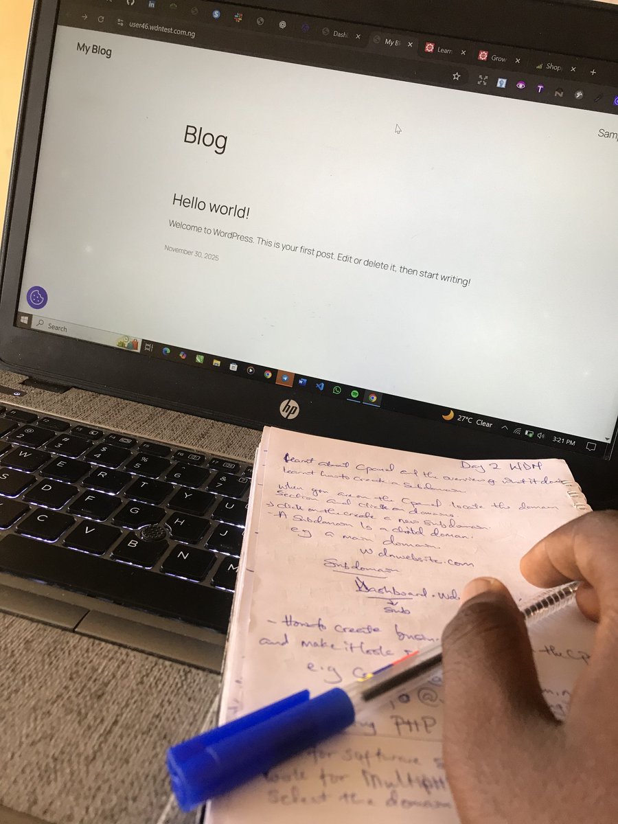 EmmaIbitayo's tweet image. Day 2 of #20DayswithWDN 🚀
I learned how cPanel worksamd how to configure,
Learnt how to create subdomain, set up a business email and how to configure php.ini 
Everything was explained in a way my grandma will understand 😌@webdesignerng cooked 
#20DaysTechWorkshop #frontenddev