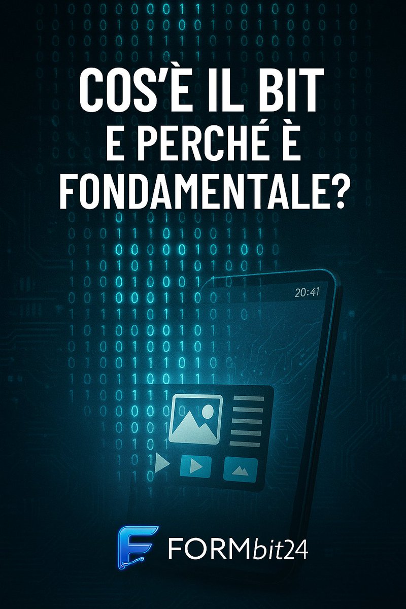 Formbit24's tweet image. Cos’è il bit e perché è fondamentale?    
Scopri di più nel nuovo episodio di Tech in 60 secondi. Guarda il video qui: youtube.com/shorts/7ZyHVeJ…  #Formbit24 #Bit #Byte #Informatica