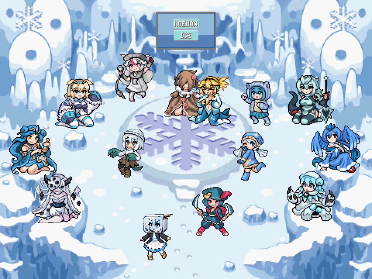 MoemonProject's tweet photo. Hello Twitter! 💚
As we come into the winter season, it's the perfect time to go and play with your ice-type Moemon! Perhaps build a snowman, or attempt to hold your own in a snowball fight?
Which ice-type Moemon is your favourite? ❄️💙

#moemon #pokemon #pixelart #moe #gijinka https://t.co/8d974OKTAh