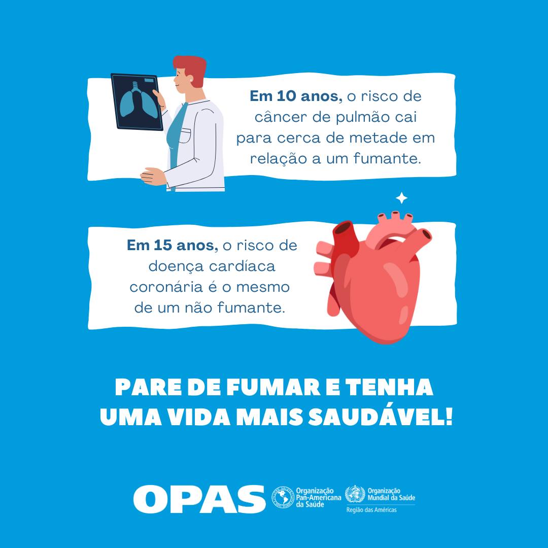 OPASOMSBrasil's tweet photo. ⚠️ O tabaco mata até metade de seus usuários.

Sempre é hora para parar de fumar. Conheça os benefícios imediatos e de longo prazo para sua saúde que esta mudança de hábito pode proporcionar.

🏥👨🏿‍⚕️ Se necessário, procure ajuda dos serviços de cessação do tabagismo.

#PareDeFumar https://t.co/5sbkqIOzuY