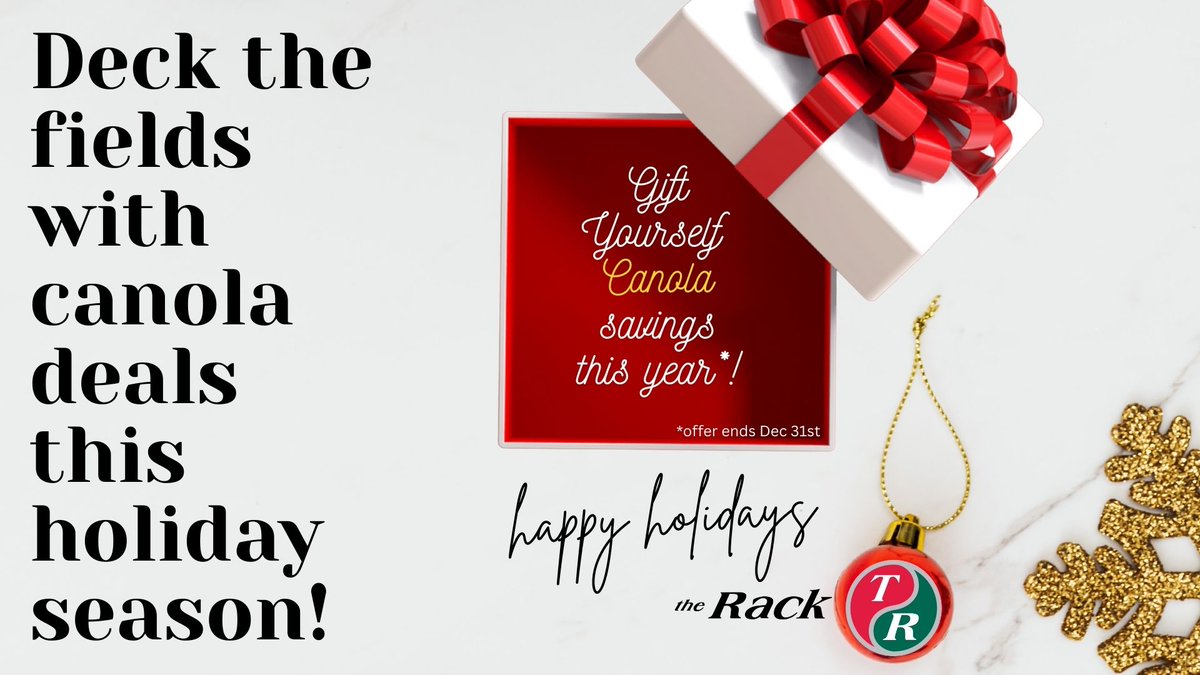 🎁 Looking for the perfect gift this holiday season? 🎄

Book your Canola at your local Rack Retail and unwrap a deal you don’t want to miss.

But don’t wait — the Big Guy’s holiday offer melts away on December 31st. ❄️