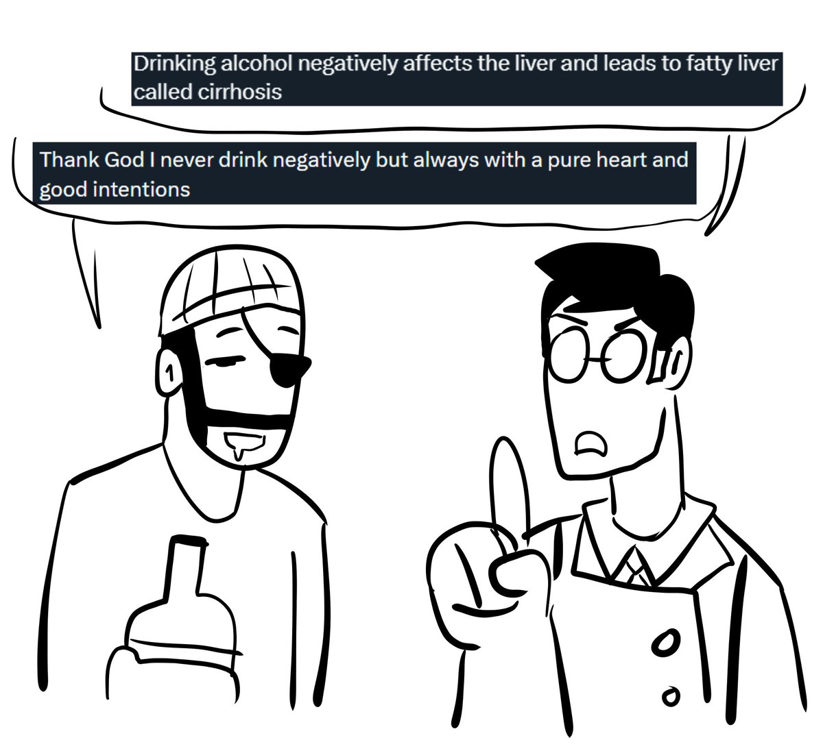 dailydemodoodle's tweet image. day 38! that&apos;s how drinking works right. ft medic

#tf2 #tf2demoman