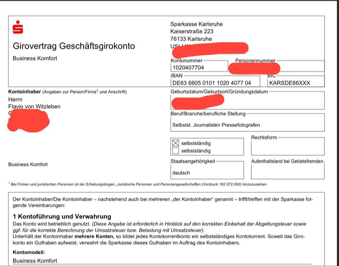 WitzlebenFlavio's tweet image. Klarstellung: Einige unterstellen mir, dass ich das Konto bei der Sparkasse als kostenloses Studentenkonto geführt habe und es als Geschäftskonto zweckentfremdet hätte. Das ist selbstverständlich nicht der Fall. Ich habe das Konto als Geschäftskonto geführt und dafür auch…
