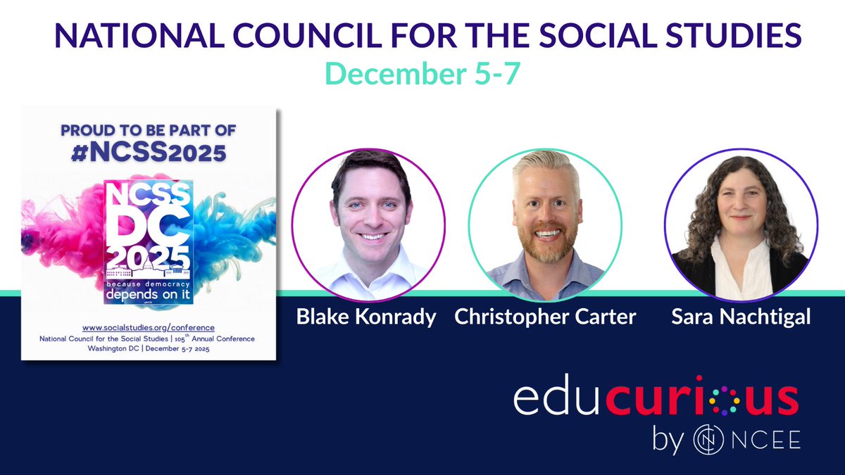 Educurious's tweet image. See you this week at #NCSS2025! We’ll be presenting on #ProjectBasedLearning in K–12 social studies.

Stop by our booth or message us to connect!