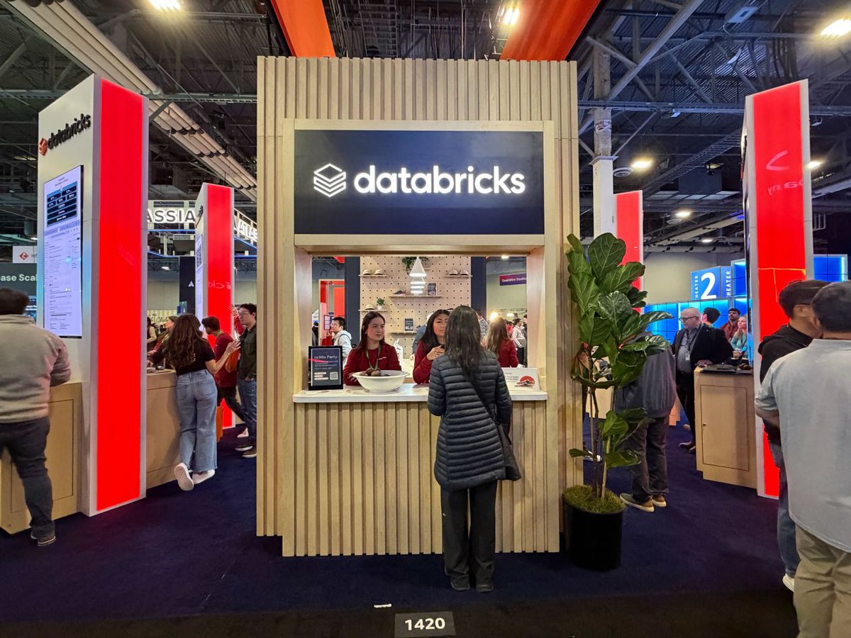 databricks's tweet image. The #AWSreInvent Expo is officially open!

Visit the Databricks booth to meet the team, see Agent Bricks in action, and explore what’s new across data, analytics, and AI. Join our sessions this week to go deeper: databricks.com/lp/event/reinv…