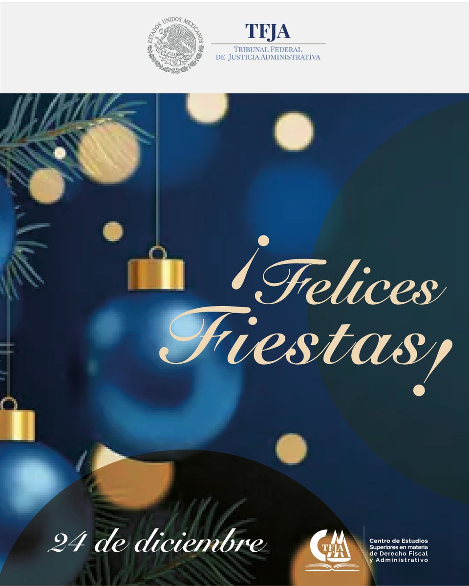 🎄✨ ¡Felices Fiestas! ✨🎁
En esta temporada de paz y celebración, el #CESMDFA les desea armonía, alegría y momentos memorables al lado de quienes más quieren. ❤️🌟
Gracias por ser parte de este camino.
#FelicesFiestas
#TFJA
#EspírituNavideño