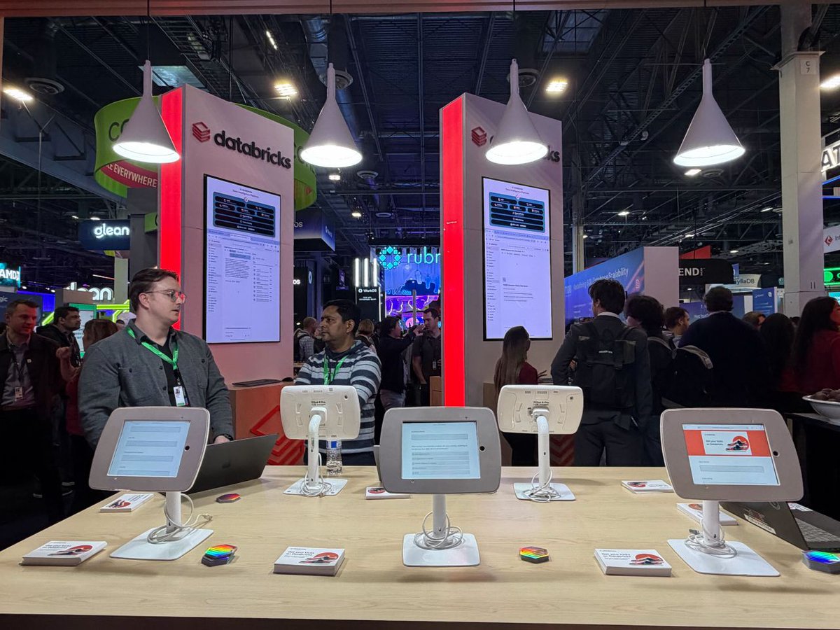 databricks's tweet image. The #AWSreInvent Expo is officially open!

Visit the Databricks booth to meet the team, see Agent Bricks in action, and explore what’s new across data, analytics, and AI. Join our sessions this week to go deeper: databricks.com/lp/event/reinv…