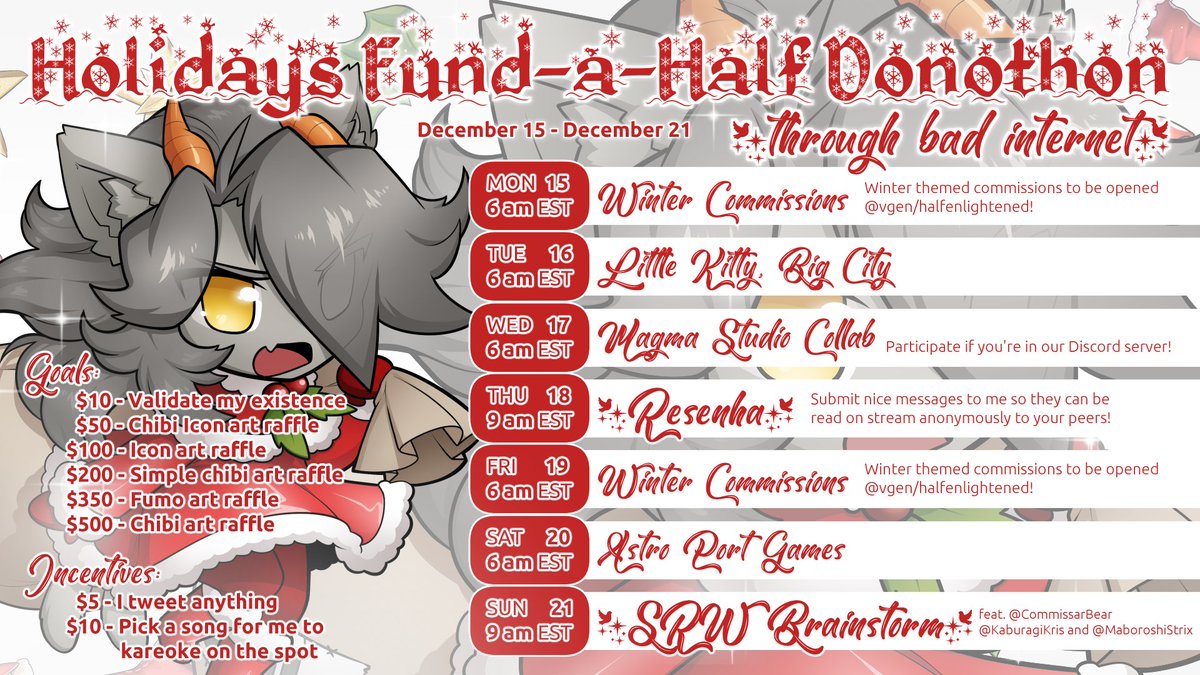 HillaryRavenian's tweet photo. I'm hosting a short donothon before the end of the year! 

Winter comms to be opened on vgen :0 https://t.co/MgfI6oKiv6

You'll be able to send anon messages to your friends!

On Sunday Im joined by 'mecha connoisseurs' to come up with an SRW story!

All @ https://t.co/kj19lRB3Uh https://t.co/SvEixwuGne