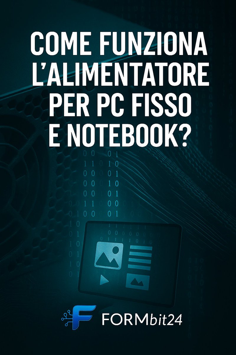 Formbit24's tweet image. Come funziona l’alimentatore per PC fisso e notebook?  
Guarda il video qui: youtube.com/watch?v=EuFnAc…
Scopri di più nel nuovo episodio di Tech in 60 secondi.
#Formbit24 #powersupply #Alimentatore #notebook