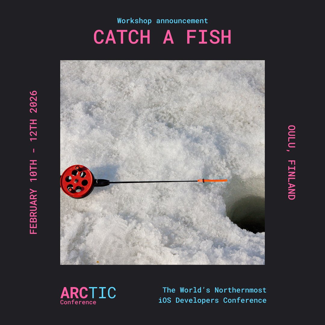 While others are debugging code, you'll be shipping… worms.

In this workshop, you'll master the theory and practice of ice fishing in true ARCtic conditions:

- Hypothermia avoidance techniques
- Finding the perfect spot
- Drilling a hole in the ice (no Codex required)
-