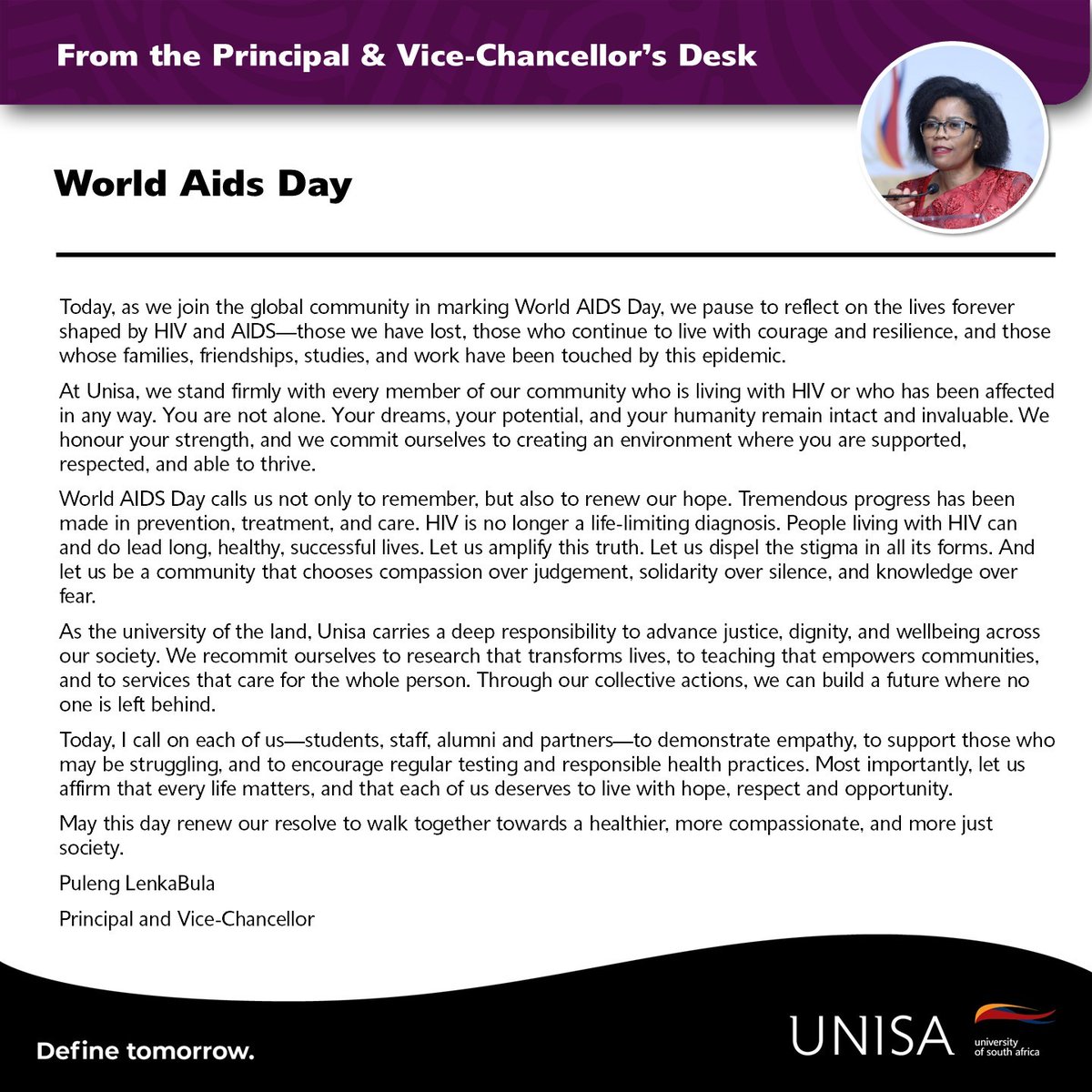 Unisa Chief Albert Luthuli Research Chair tweet media