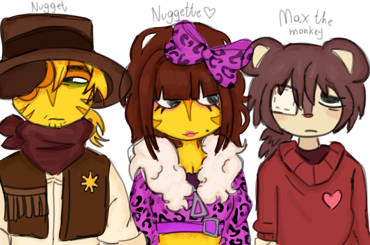 Hope_hotdog_pro's tweet image. Drawing i made a while ago of my Max, Nuggette and Nugget designs that I forgor to post😞😞,, i hate them I hope the explode/jj #maxdesignpro #mdptwt