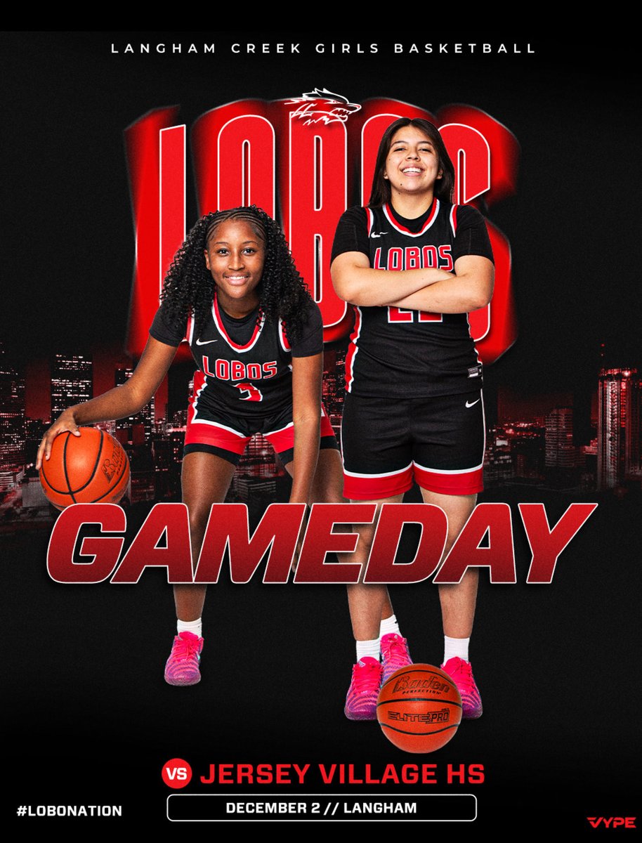 LanghamWbb's tweet photo. GAME DAY AT HOME! 👏🏼🏀🔥💪🏼 Come out and support your Lady Lobos as we take on the Jersey Village Falcons! #Driven #LockedIn #GoLobos @CFISDAthletics @VYPEGraphics @langhamcreekhs https://t.co/3QMdnSXTYS
