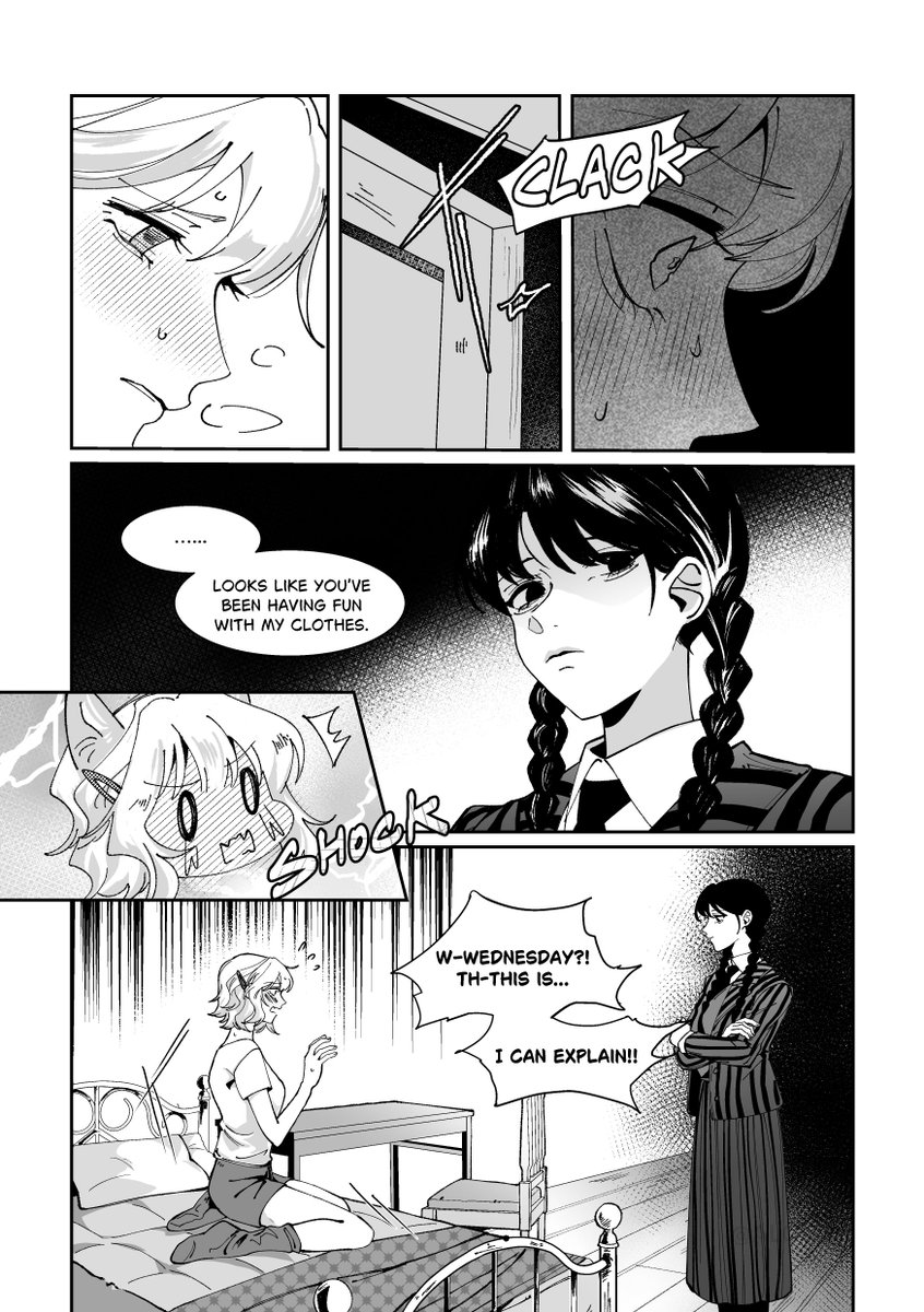 just_a_pot's tweet image. ✨ Preview of my #Wenclair fan comic! ✨

The full English digital version is now available on my Ko-fi Shop!
（You can find the link in the comments below or my Instagram highlight.)
#wednesday #enid