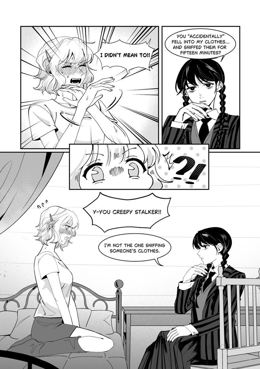 just_a_pot's tweet image. ✨ Preview of my #Wenclair fan comic! ✨

The full English digital version is now available on my Ko-fi Shop!
（You can find the link in the comments below or my Instagram highlight.)
#wednesday #enid