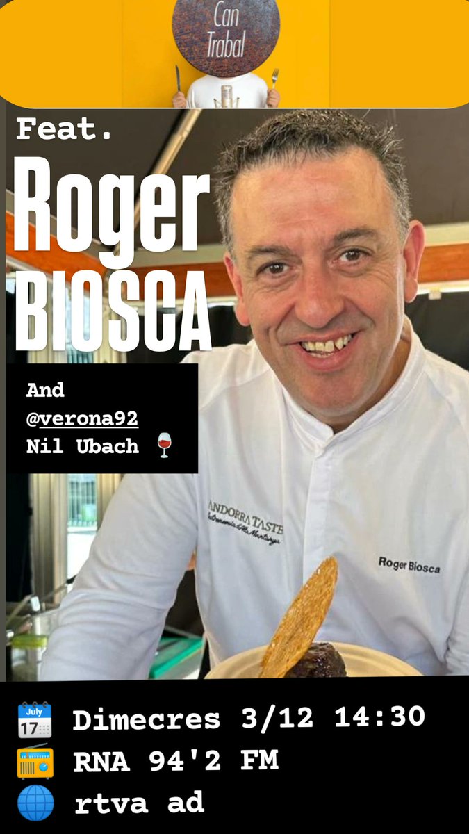 Demà obrim Can Trabal a <a href="/rtvandorra/">RTVA</a> 
Mireu qui ha reservat. 👇🏻