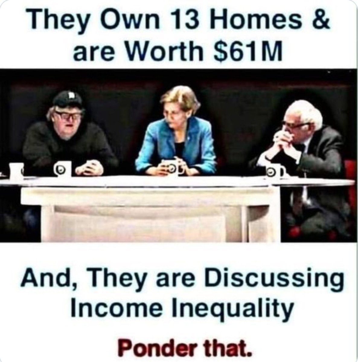 NobodiesSide's tweet photo. @BernieSanders Great! So you admit the economy is better under President Trump. How much have these 3 made? https://t.co/uKKLRVltx0