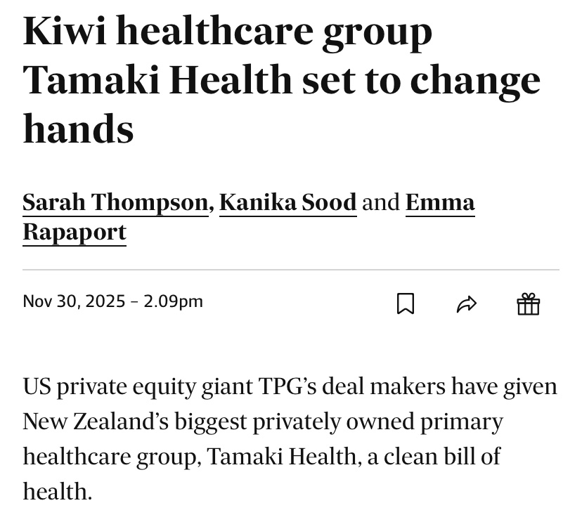 TPG recently also acquired 70% of Kinetic, which owns NZ Bus and Go Bus, two of the largest bus companies in NZ. Your tax dollars are funding US private equity funds. Do you think they’re motivated to provide decent services or to extract profit?
