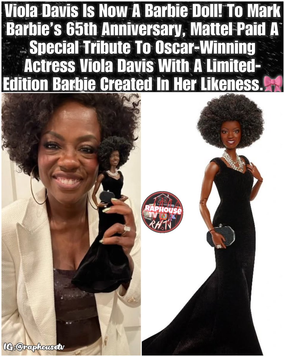 Viola Davis Is Now A Barbie Doll! To Mark Barbie’s 65th Anniversary, Mattel Paid A Special Tribute To Oscar-Winning Actress Viola Davis With A Limited-Edition Barbie Created In Her Likeness. 🎀✨