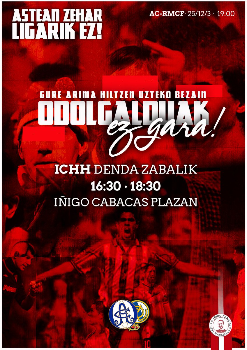 ICHHarmaila's tweet image. Nahiz eta astean zehar liga ez dugun gustoko... Bihar gogor etsaiari! 

✊🏻 Gure arima hiltzen uzteko bezain odolgalduak ez gara!