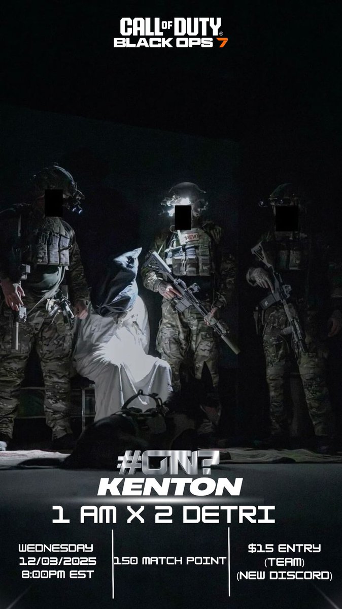 Kenton_Gaming's tweet image. 🏆 Kenton X @OnFamily_PR 1Am X 2 Detry Rebirth customs 🏆

🗓️|12/3/25
⏰|8pm est
🎟️|$15 X Team
📈|150 Match Point
📍|Rebirth Island
🌎|Nae host
🚨 If u wanna show ur talent to @OnFamily_PR get in as we look into some players for BO7 Warzone 🚨
       ✍🏼comment for a spot w/trio✍🏼