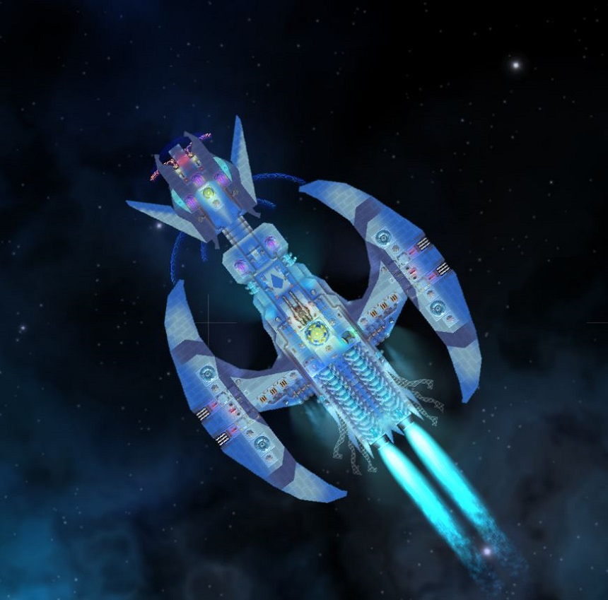 #Cosmoteer ship of the day: "Azurite - Dragon" by Charo$_ArKhanO$. Made with mods. Build your own ship in Cosmoteer: Starship Architect &amp; Commander! Download the FREE demo and buy it on Steam: store.steampowered.com/app/799600/
