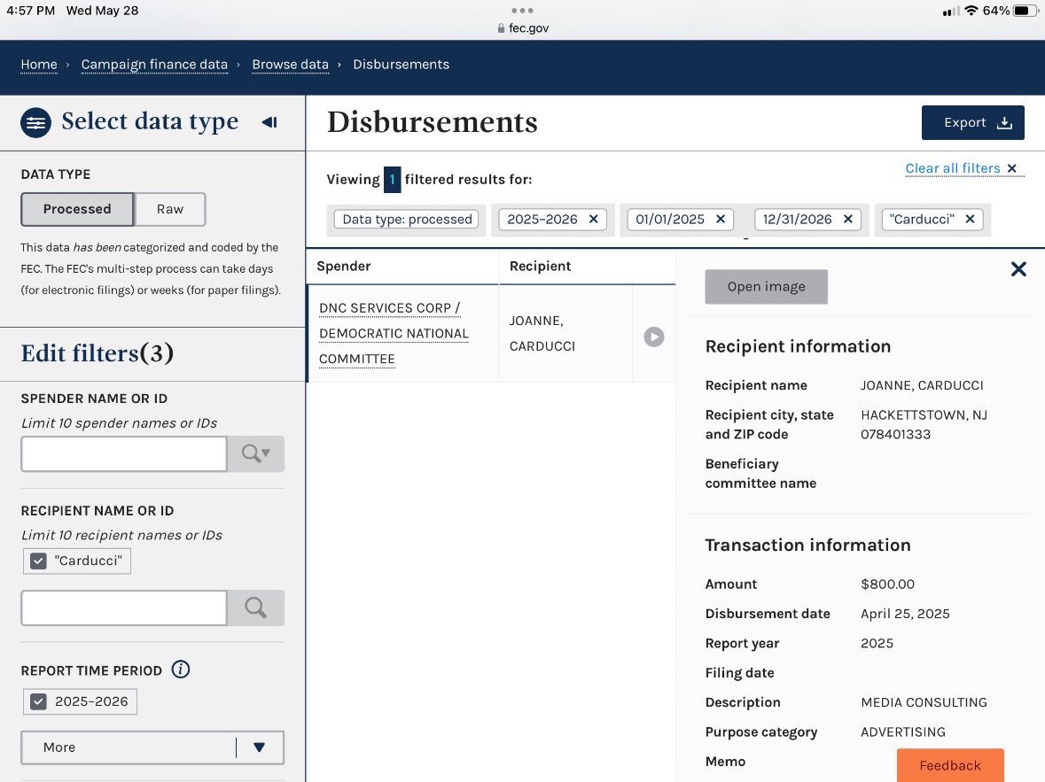 LibTearCreator1's tweet image. 🚨 BREAKING NEWS!

Infamous liberal influencer Joanne Carducci aka JoJoFromJerz is on the DNC payroll.

Every liberal influencer claims to be a “free thinker” while being paid to post by the DNC.

This is why they never stray from the DNC narrative and sound just like the MSM.