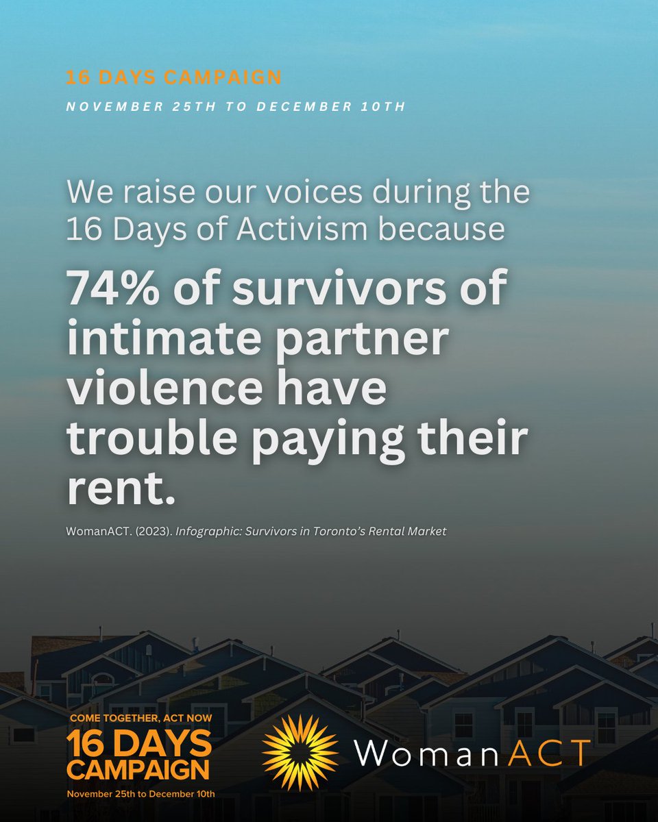 Housing insecurity is one of the most urgent and overlooked consequences of intimate partner violence. 🏠During #16Days, we’re calling for stronger income supports and survivor-centred housing options that prioritize safety.
womanact.ca/publications/i…

#16DaysofActivism