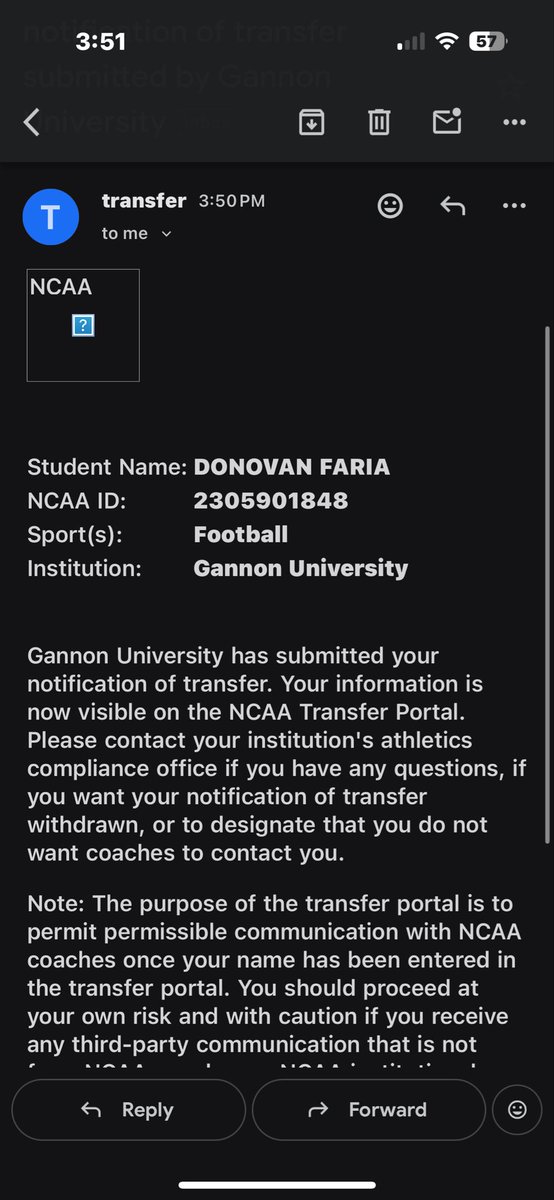 Donovan Faria 6’2 190 3 ⭐️ N, S, ATH tweet media